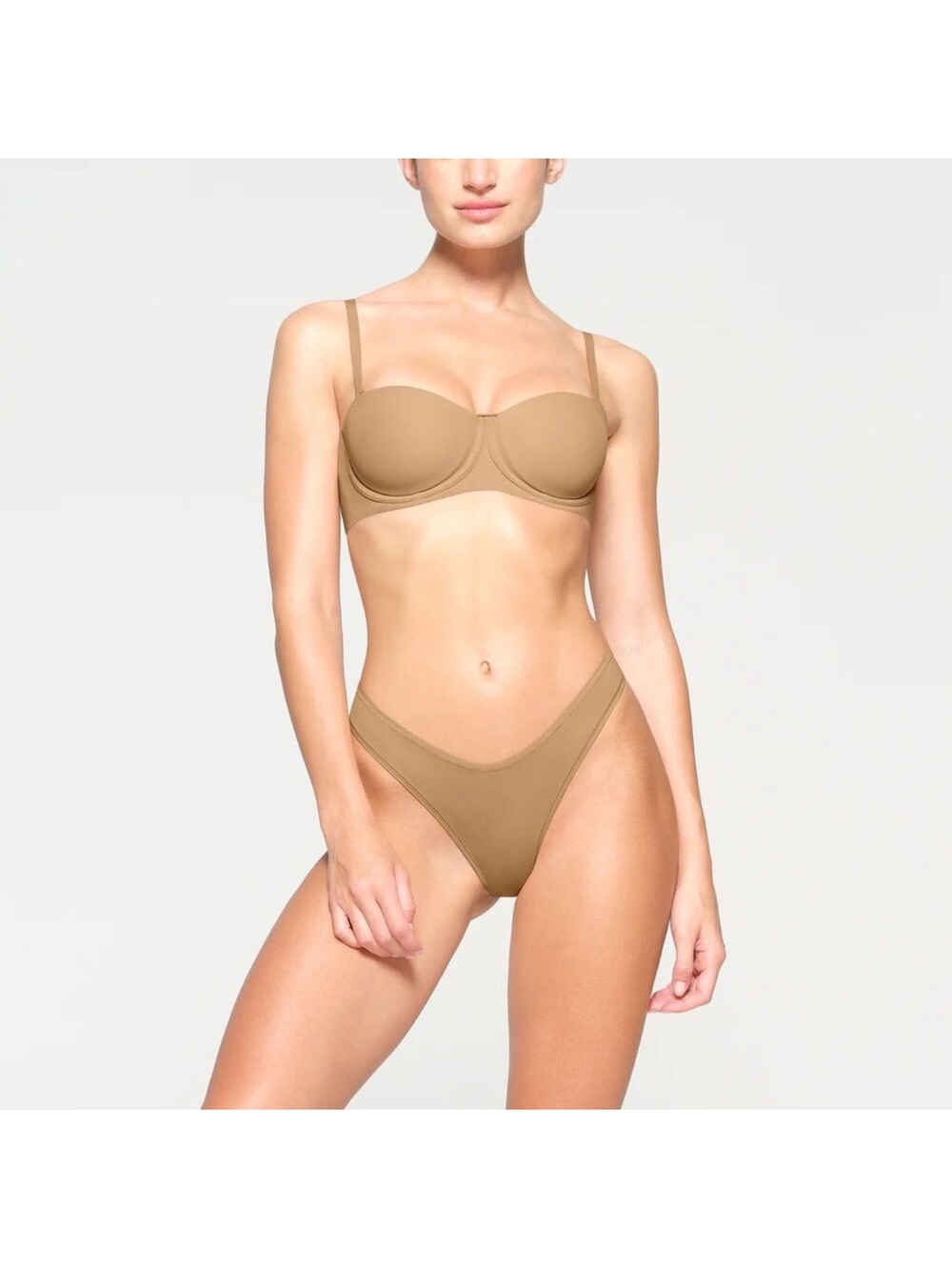 SKIMS NWOT Fits Everybody Strapless Bra Ochre 34H Convertible Underwire Straps